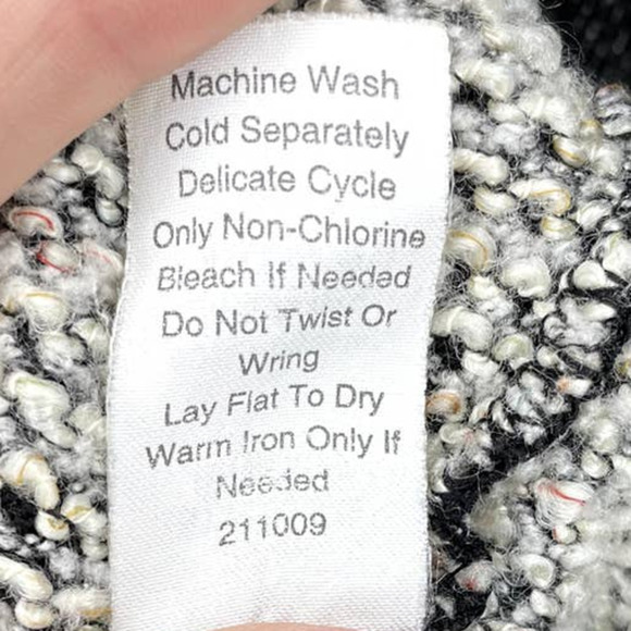 Cabi Tweed Knit Top Womens Small S CAbi #542 Black Gray Coco Shell Back Zipper - Picture 9 of 11